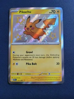 Pokemon - Pikachu 131/091 - SV Paldean Fates Shiny Holo Rare - Image 1