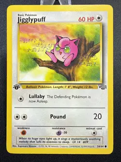 1999 Jigglypuff Pokemon Card #54/64 Jungle 1st Edition Vintage (NM/ VLP) - Image 1