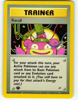 Recall - 1st Edition - 116/132 Gym Heroes - Pokemon TCG - 2000 - Image 1
