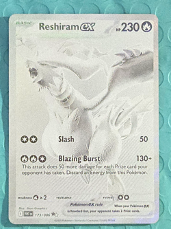 2025 Pokemon Single: Reshiram ex 173/86 White Flare Holo NM - Image 1