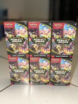 Pokemon Mega Evolution Perfect Order Booster Bundle Lot of 6 Sealed Boxes - Image 1