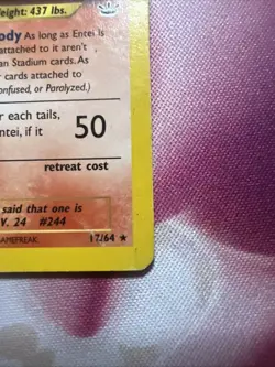 ENTEI 17/64 RARE NEO REVELATION UNLIMITED NON HOLO POKEMON HP - Image 5