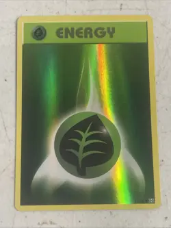 Pokemon Card Leaf Grass Energy Green 2016 91/108 Common Holo 2016 - Image 1