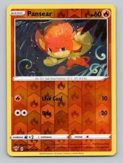 Reverse Holo Pansear 026/189 Common Darkness Ablaze Pokemon - Image 1
