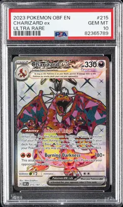 2023 POKEMON OBF EN-OBSIDIAN FLAMES ULTRA RARE #215 CHARIZARD EX PSA 10 - Image 1