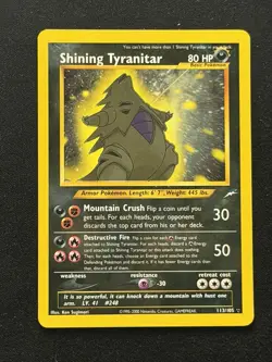 Shining Tyranitar 113/105 Neo Destiny Unlimited Holofoil Secret Rare Pokemon TCG - Image 1