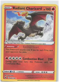 Radiant Charizard - 020/159 CRZ Crown Zenith NM - Pokemon TCG - Image 1