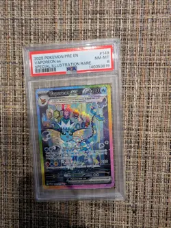 2025 POKEMON PRISMATIC EVOLUTIONS SPECIAL ILLUSTRATION RARE VAPOREON EX PSA 8 - Image 1