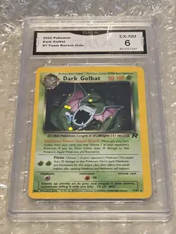 Pokemon Card Dark Golbat Team Rocket Holo GMA Graded EX-NM 6 - Image 1