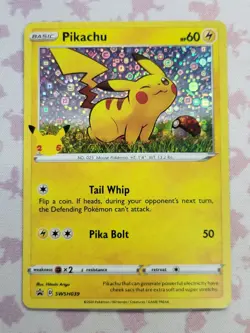 Pokemon TCG general mills Pikachu Holo SWSH039 - HP/DMG Holo Bleed - Image 1
