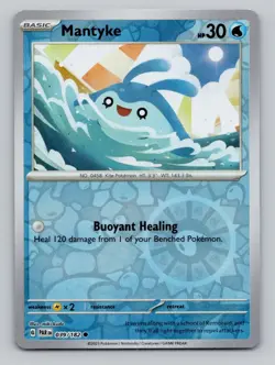 Reverse Holo Mantyke 039/182 Common Paradox Rift Pokemon - Image 1