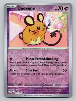 Reverse Holo Dedenne 036/091 Common Paldean Fates Pokemon - Image 1