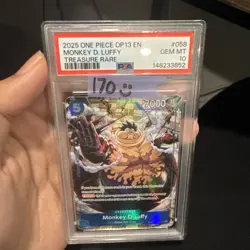2025 ONE PIECE OP13-058 MONKEY D. LUFFY TREASURE RARE PSA 10 GEM MINT - Image 1