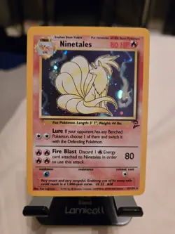 Pokemon TCG Ninetales Base Set Holo Unlimited Rare Card 12/102 HP - Image 1