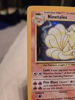 Pokemon TCG Ninetales Base Set Holo Unlimited Rare Card 12/102 HP - Image 2