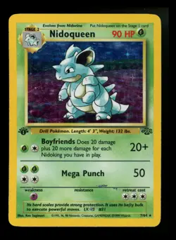 1st Edition Nidoqueen 7/64 Jungle 1999 Holo Rare WOTC Pokemon Card TCG - Image 1