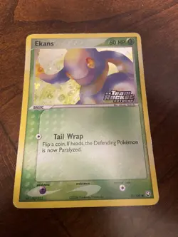 Ekans Reverse Holo 55/109 Team Rocket Returns Pokemon Card 2004 Stamped MP - Image 1