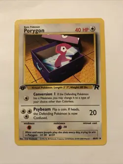 Pokemon 1st Edition Team Rocket Porygon 48/82 Card NM - Image 1