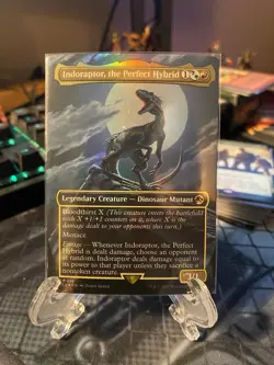 MTG Indoraptor Foil the Perfect Hybrid, Borderless, Jurassic World Edition - Image 1