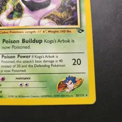 2000 Koga’s Arbok 25/132 - Gym Challenge Non-Holo Rare - Pokemon TCG - MP - Image 3