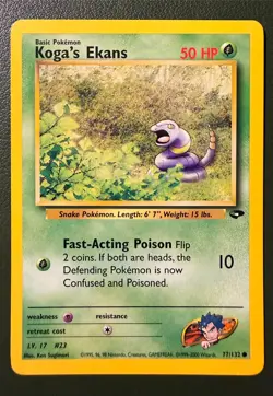 Pokemon TCG Koga's Ekans 77/132 Gym Challenge GYM2 LP - Image 1
