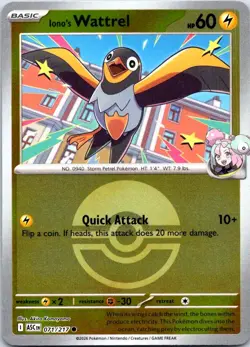 Iono's Wattrel (Poke Ball) 071/217 ME: Ascended Heroes Pokemon Reverse Holo NM - Image 1