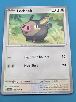 Lechonk 182/197 Common Scarlet & Violet: Obsidian Flames Pokemon NM - Image 1