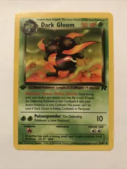Pokemon Dark Gloom Team Rocket 1st Edition 36/82 Uncommon Regular 50 HP English - Image 1