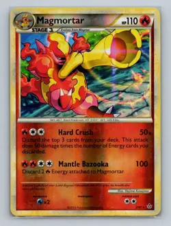 Pokemon Unleashed #2/95 Magmortar Reverse Holo Holo Rare - Image 1