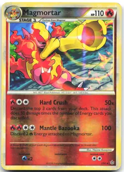 Magmortar 2/95 Holo Rare HGSS Unleashed Pokemon Reverse Holo Moderately Played - Image 1