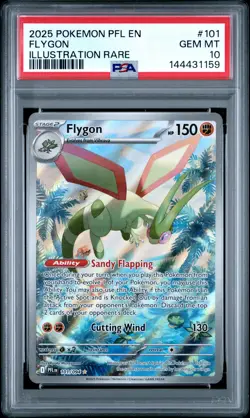 2025 POKEMON PFL EN-PHANTASMAL FLAMES ILLUSTRATION RARE #101 FLYGON PSA 10 - Image 1