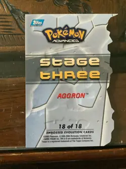 2003 topps Pokemon Advanced Die Cut Card RARE Aggron 18 Of 18 - Image 2