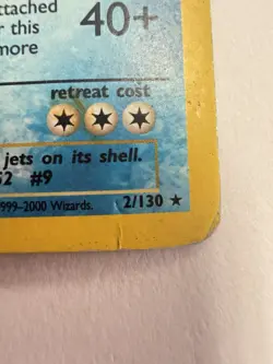 Pokemon Blastoise Base Set Unlimited Holo Rare 2/102 HP/Damaged - Image 3