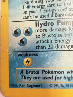 Pokemon Blastoise Base Set Unlimited Holo Rare 2/102 HP/Damaged - Image 4