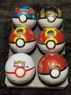6 Pokemon TCG Poke Ball E25/G25 Tins 18 Booster Packs New In Box Factory Sealed - Image 1