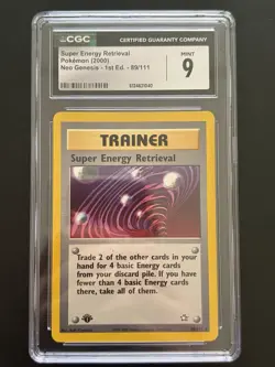 Pokemon Super Energy Retrieval Neo Genesis 1st Edition 89/111 CGC 9 Graded - Image 1