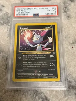 SNEASEL 2000 Pokemon Neo Genesis 1st Edition Non Holo #25 - PSA 8 - Image 1