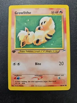 Pokemon 1st Edition Neo Destiny Growlithe 68/105 NEAR MINT - Image 1