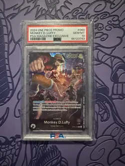Monkey D. Luffy One Piece 2024 PSA Magazine Exclusive Promo English #060 PSA 10 - Image 1