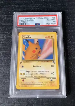 2000 Pokemon PSA 10 Pikachu World Snap Pikachu Promo Card Spanish 26 - Image 1