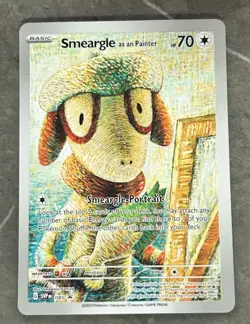 Smeargle as a Painter Pokemon Van Gogh Black Star Promo Custom Fan Art Card - Image 1