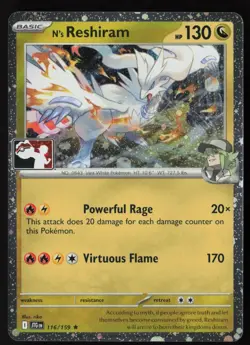 Pokemon N's Reshiram 116/159 Prize Pack Series Cards Cosmo Holo Pack Fresh - NM - Image 1