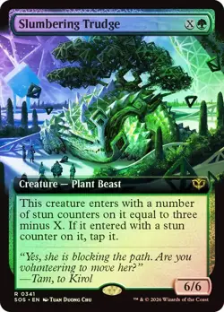 Slumbering Trudge Foil Extended Art Secrets of Strixhaven NM MTG - Image 1