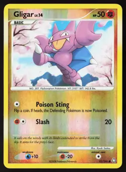 2008 Pokemon Legends Awakened Gligar Reverse Holo Foil #95 /146 NM - Image 1