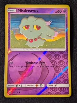 Misdreavus 77/214 - SM Unbroken Bonds Reverse Holo LP Pokemon TCG - Image 1
