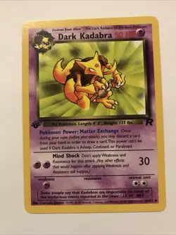 Dark Kadabra 39/82 Team Rocket Regular First Edition Pokemon Card - Image 1