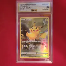 Pokemon Pikachu GG30 Crown Zenith Full Art Holo 2023 AGS 10 - Image 1