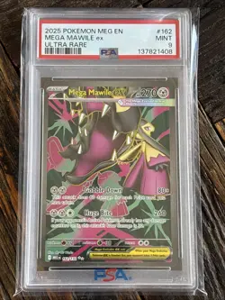 2025 POKEMON MEG EN-MEGA EVOLUTION ULTRA RARE #162 MEGA MAWILE EX PSA 9 - Image 1