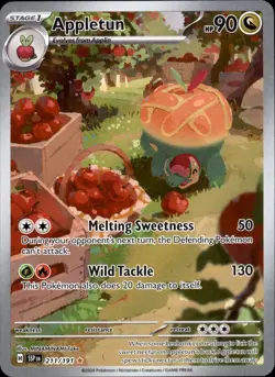 Appletun 211/191 Illustration Rare - Pokemon SV08: Surging Sparks NM - Image 1