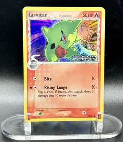 Larvitar δ Species 73/113 Stamped Pokemon EX Delta Species Reverse Holo MP/LP - Image 2